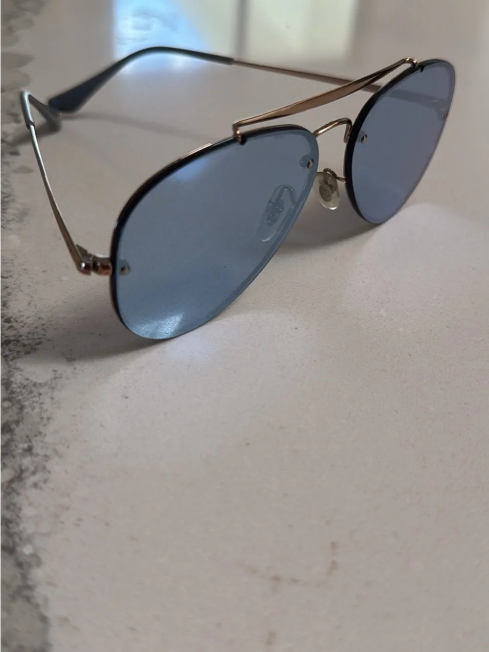 Ray-Ban Aviator Sunglasses - Blue Lenses with Gold Frame